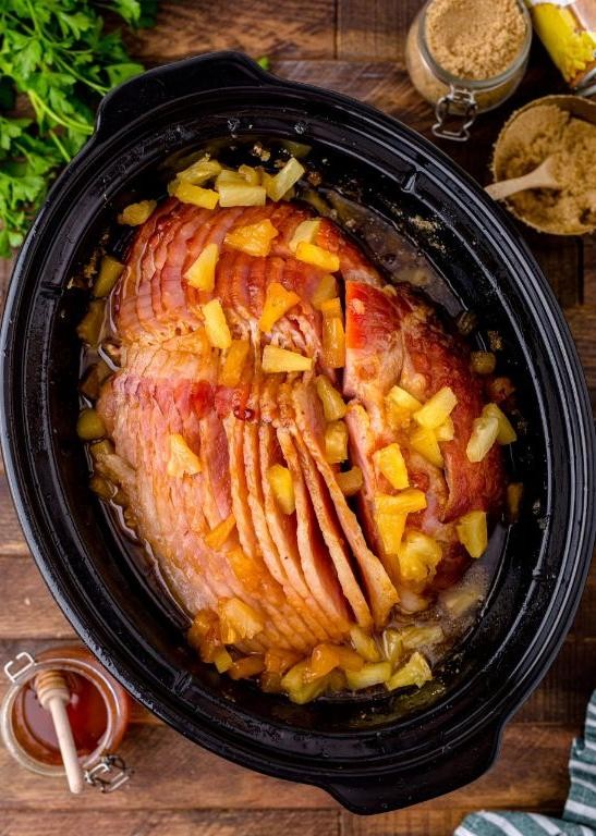 Pineapple Honey Slow Cooker Ham