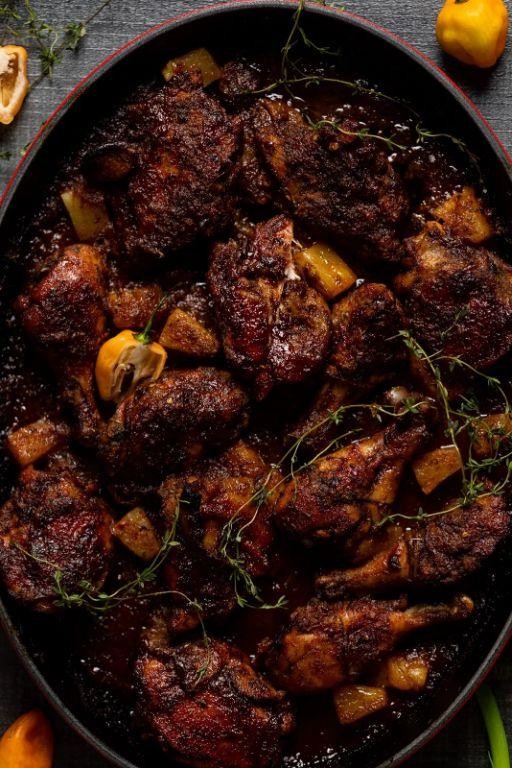 Pineapple Lime Jerk Chicken Thighs