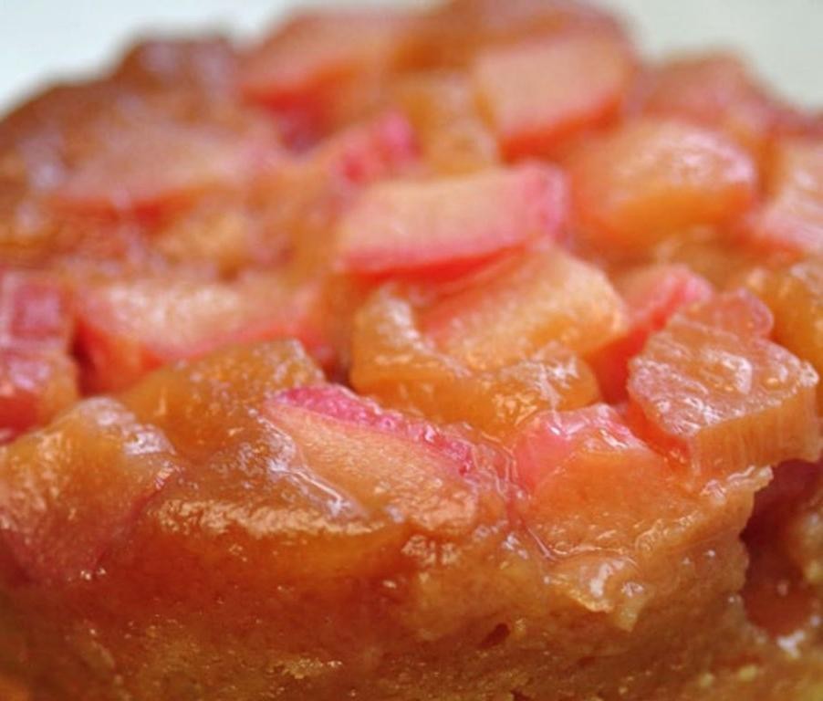 Pineapple Rhubarb Upside-Down Cake