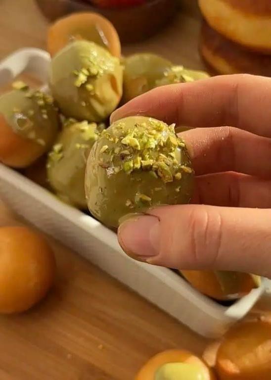Pistachio Butter Glazed Doughnuts