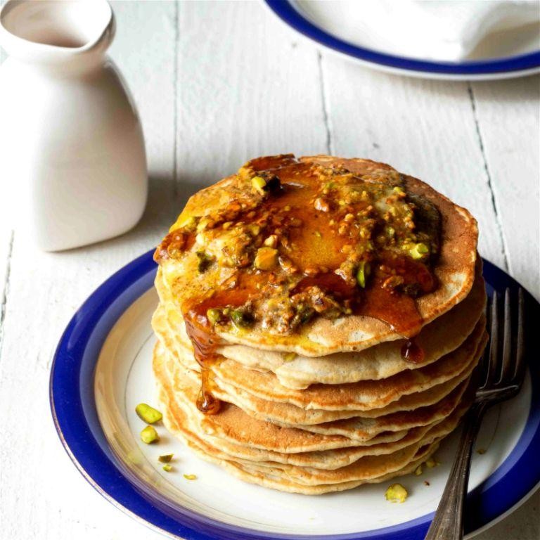 Pistachio Butter and Banana Pancakes