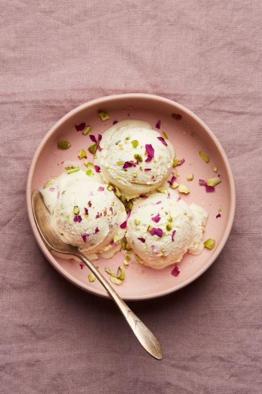 Pistachio Rose Water Ice Cream