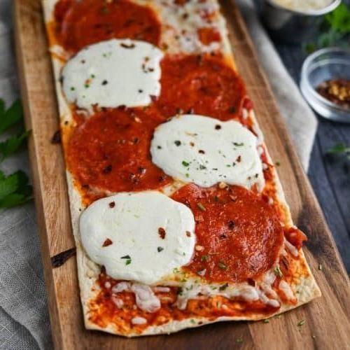 Pizza Sauce and Mozzarella Flatbread