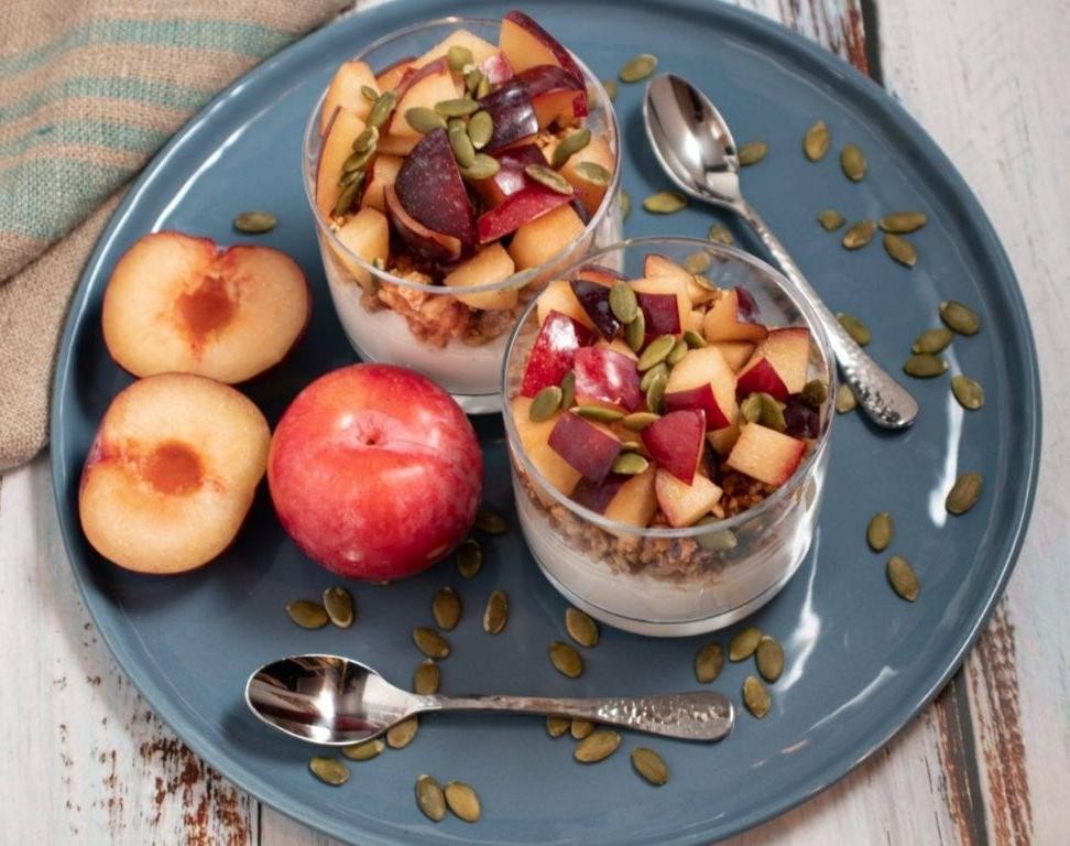 Pluot and Yogurt Parfait
