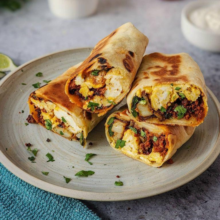 Poblano and Chorizo Breakfast Burritos