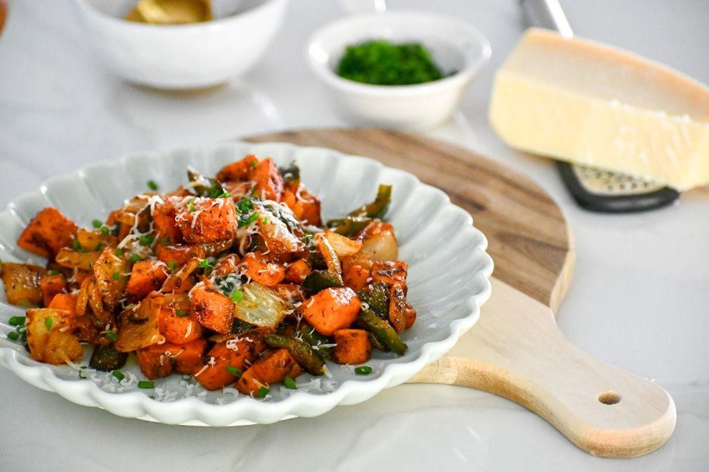 Poblano and Sweet Potato Hash