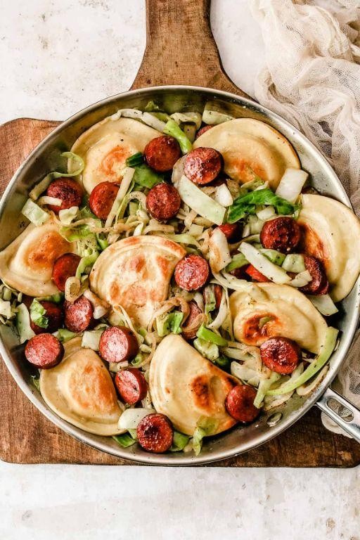 Polish Sausage and Cabbage Pierogi