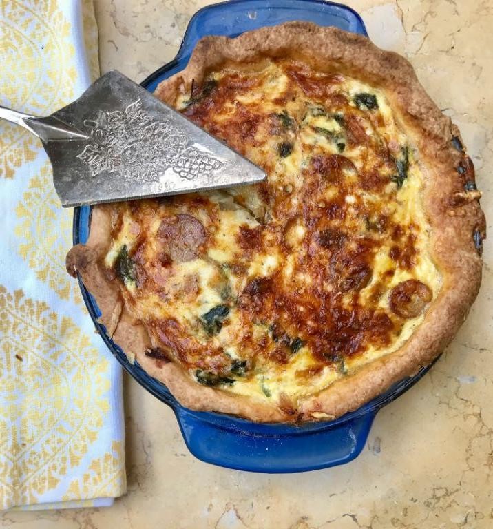 Polska Kielbasa and Cheddar Quiche