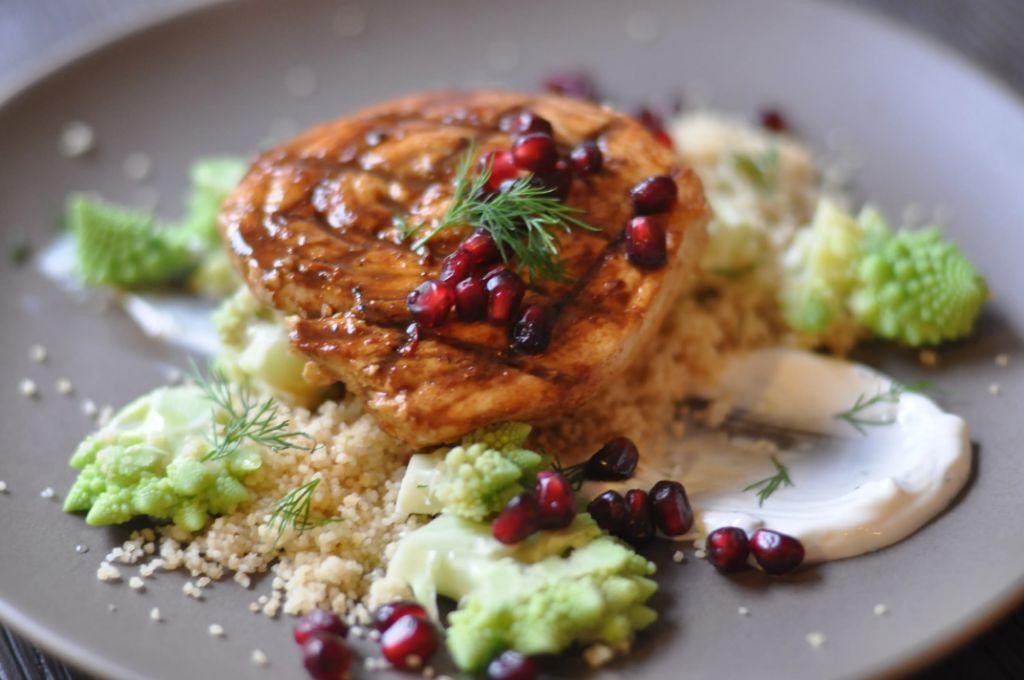 Pomegranate Glazed Swordfish Steaks