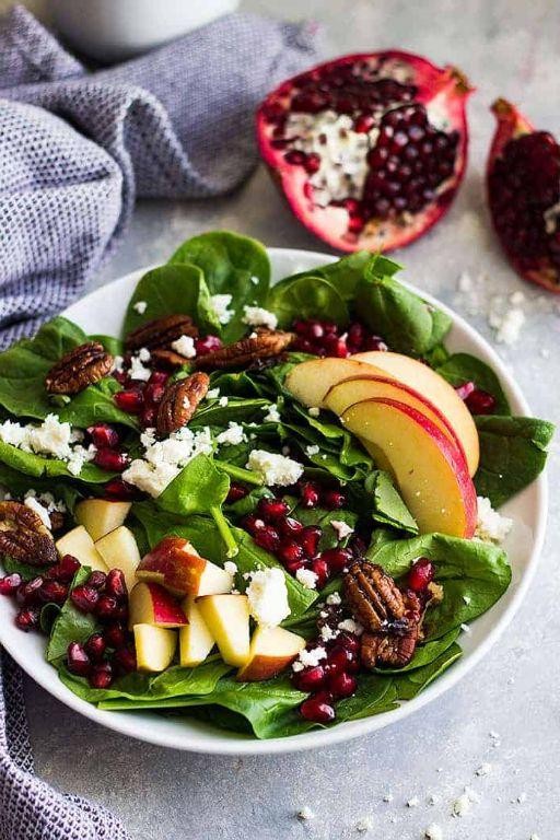 Pomegranate and Apple Spinach Salad