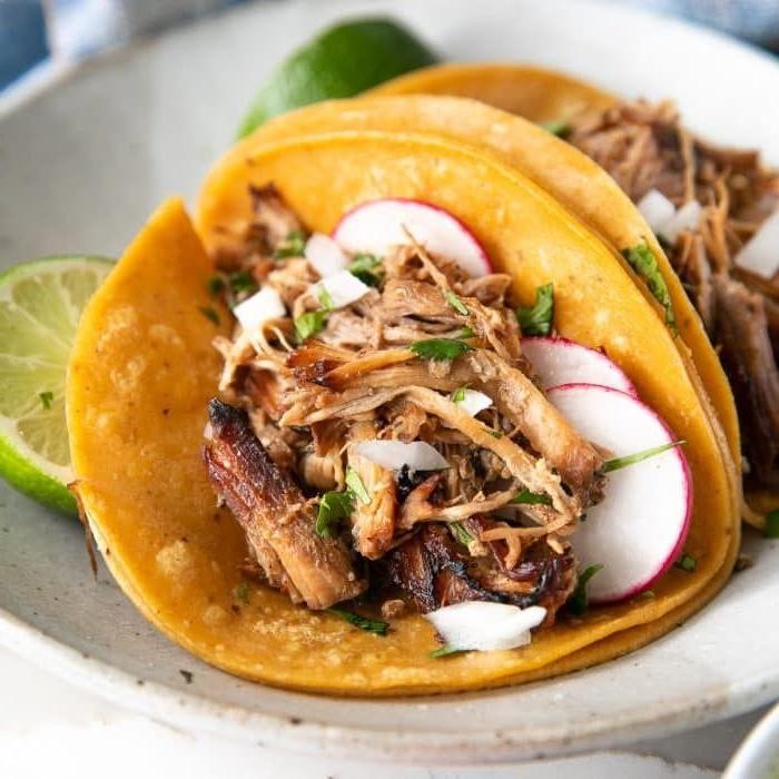 Pork Carnitas with Warm Corn Tortillas