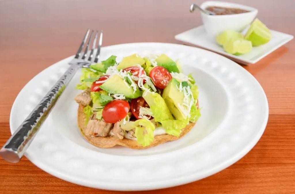 Pork Tenderloin Tostadas with Avocado Crema