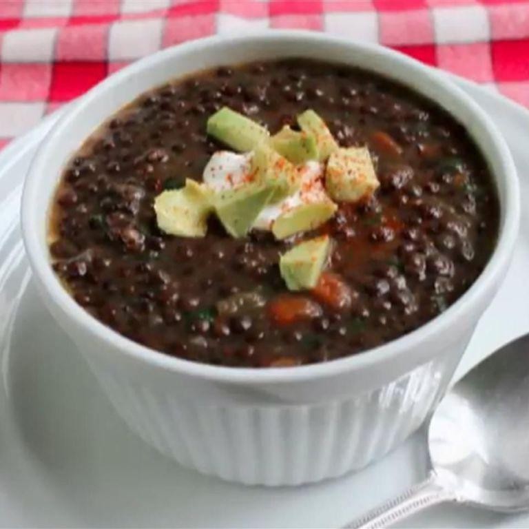 Pork and Black Lentil Soup