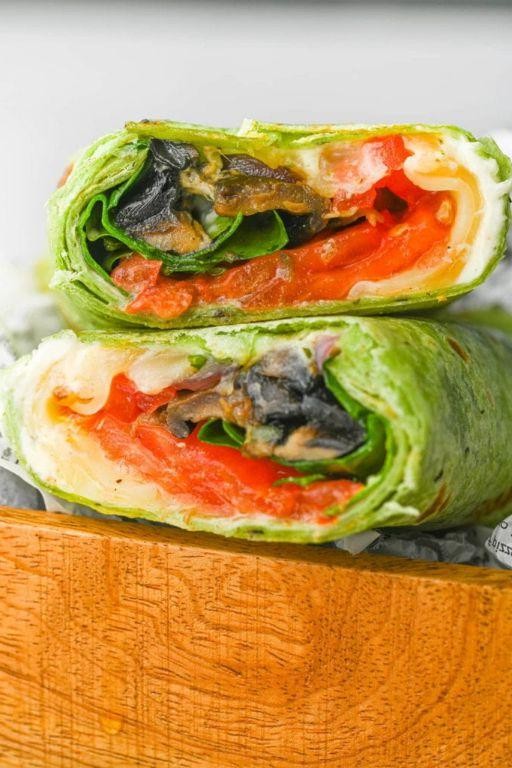Portobello Mushroom and Spinach Wraps