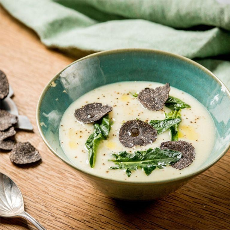 Potato and Leek Soup with Creme Fraiche