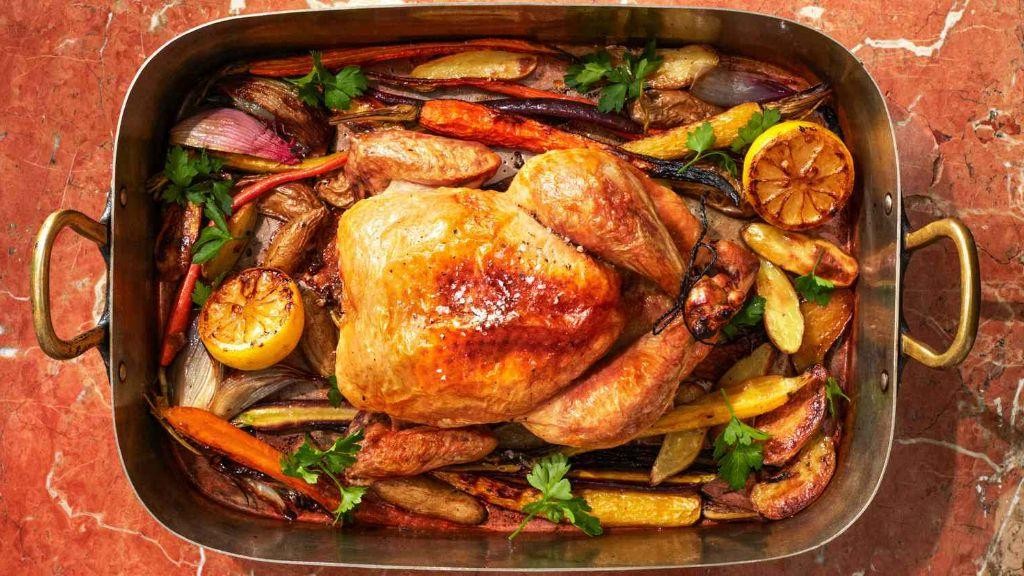 Poultry Seasoned Roast Chicken with Vegetables