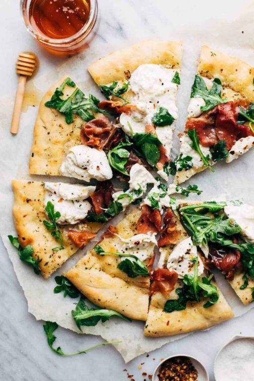 Prosciutto and Arugula Pizza with Burrata