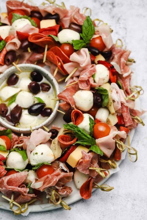 Prosciutto and Cheese Antipasto Skewers