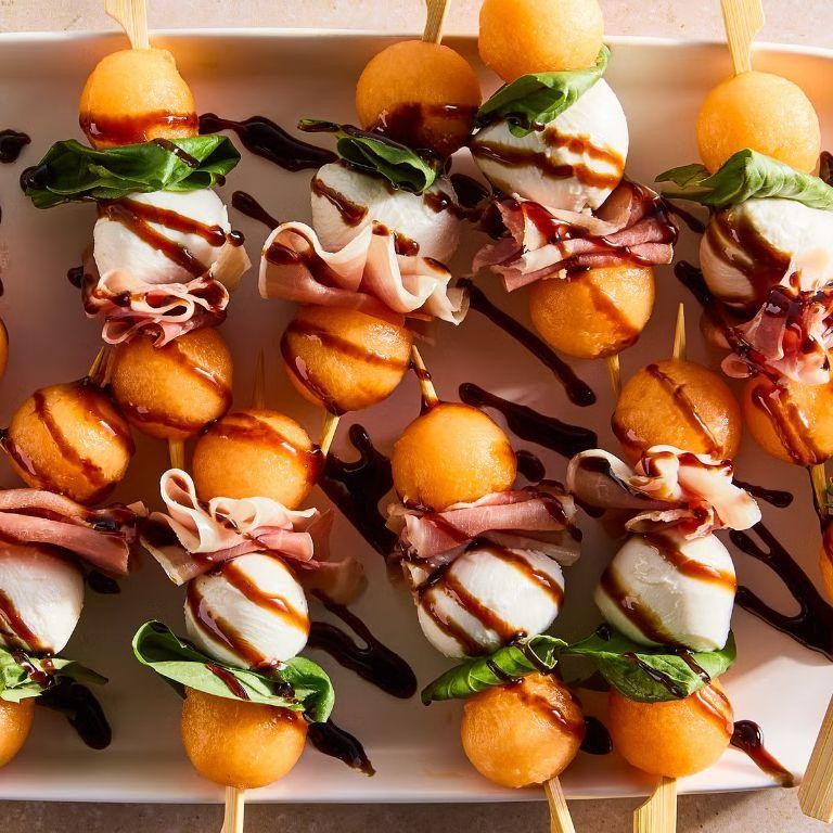 Prosciutto-Wrapped Melon Skewers