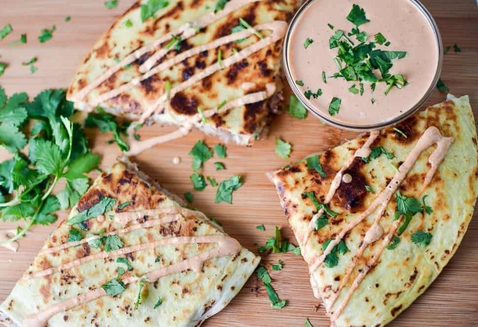 Pulled Pork Quesadillas with Smoky Chipotle Sauce