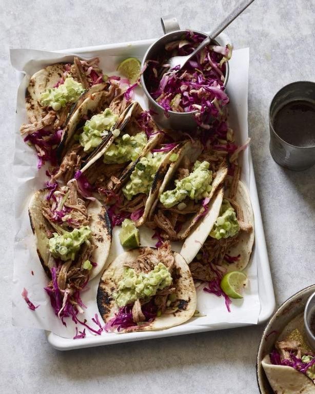 Pulled Pork Tacos with Avocado Crema