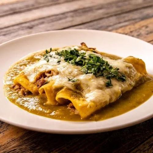 Pulled Pork and Apple Green Enchiladas