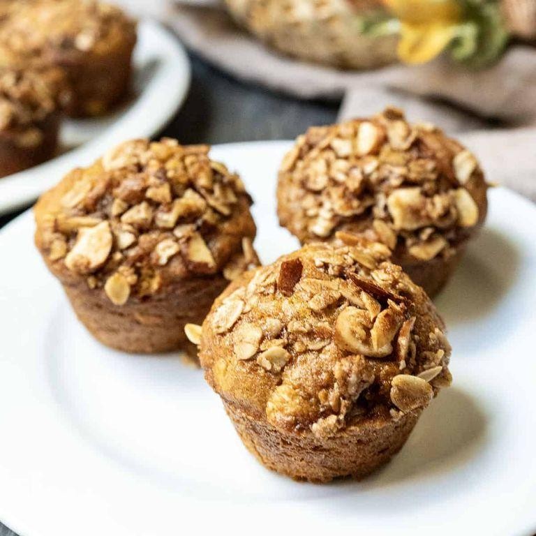 Pumpkin Applesauce Muffins with Nuts