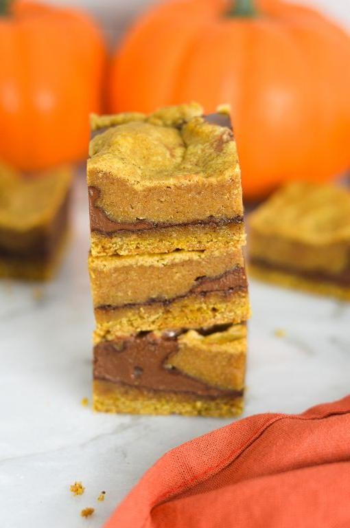 Pumpkin Nutella Marble Bars