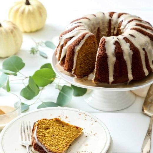 Pumpkin Spice Bundt Cake with Maple Glaze