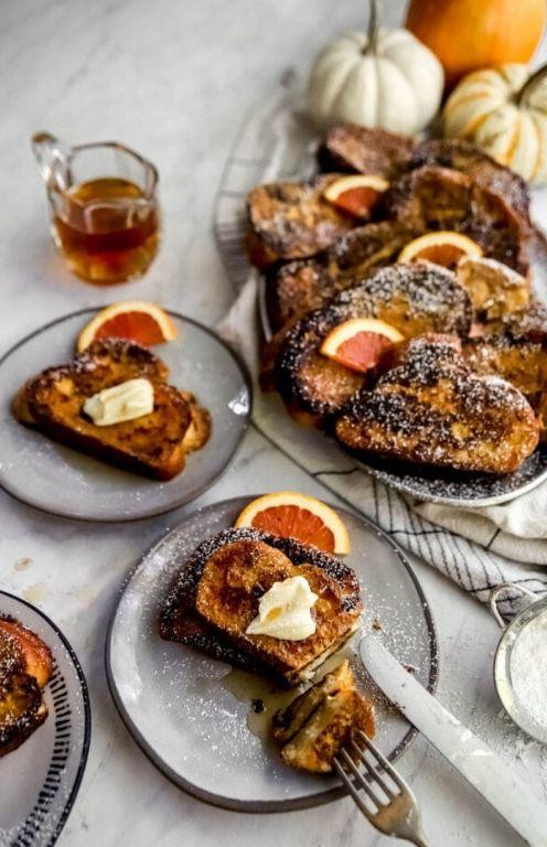 Pumpkin Spice Challah French Toast