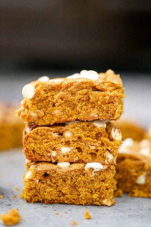 Pumpkin White Chocolate Chip Bars