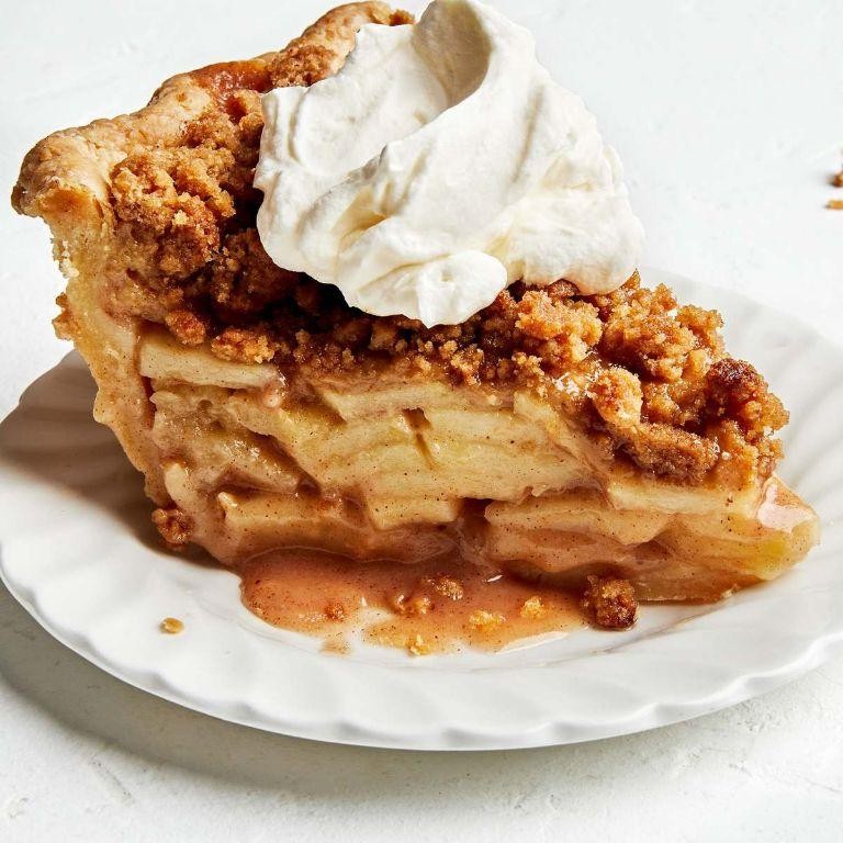 Quick Prep Dutch Apple Pie with Whipped Cream Topping