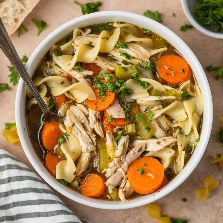 Quick Rotisserie Chicken Noodle Soup