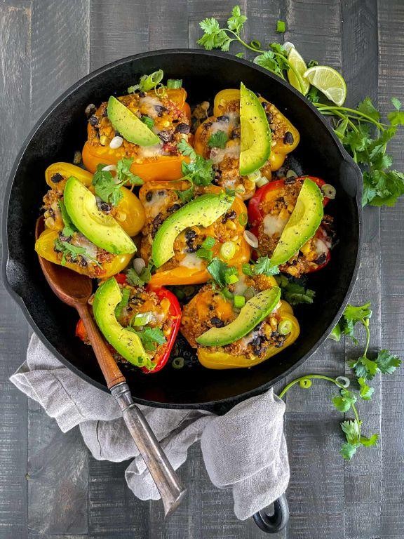 Quinoa and Black Bean Stuffed Bell Peppers