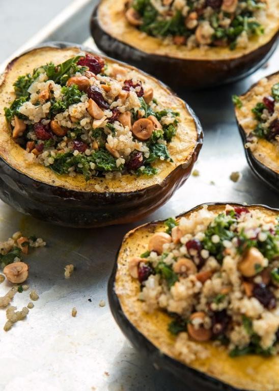 Quinoa and Kale Stuffed Acorn Squash