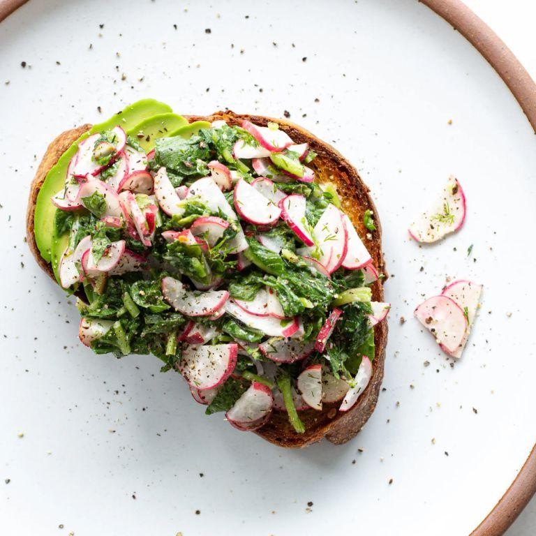 Radish and Avocado Toast with Lemon Zest