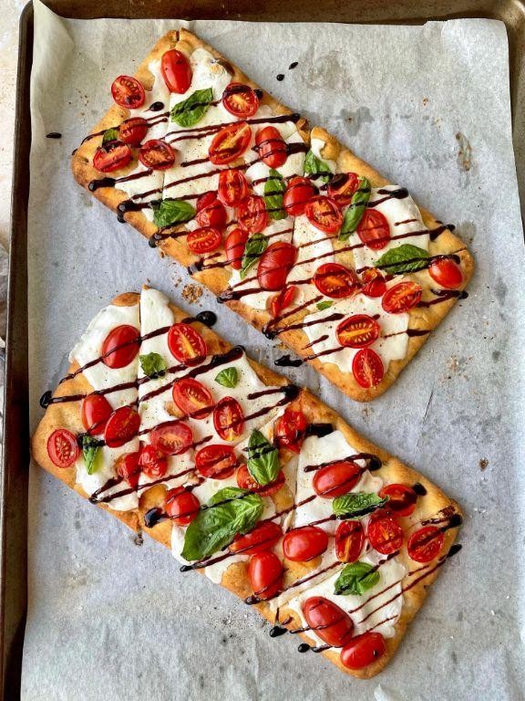 Rainier Cherry and Basil Flatbread