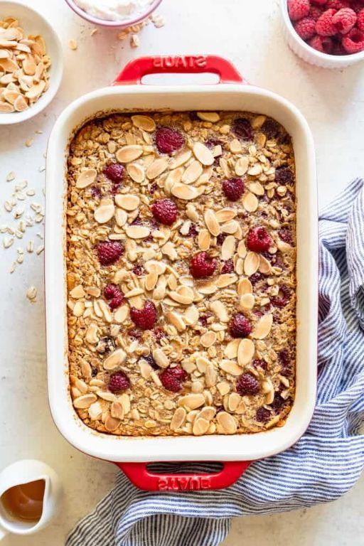 Raspberry Almond Baked Oatmeal