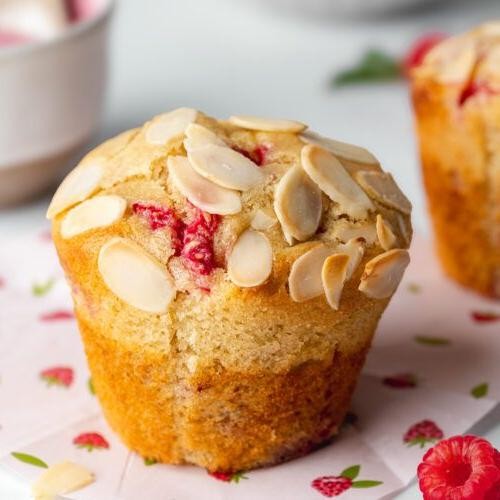 Raspberry Almond Vegan Muffins