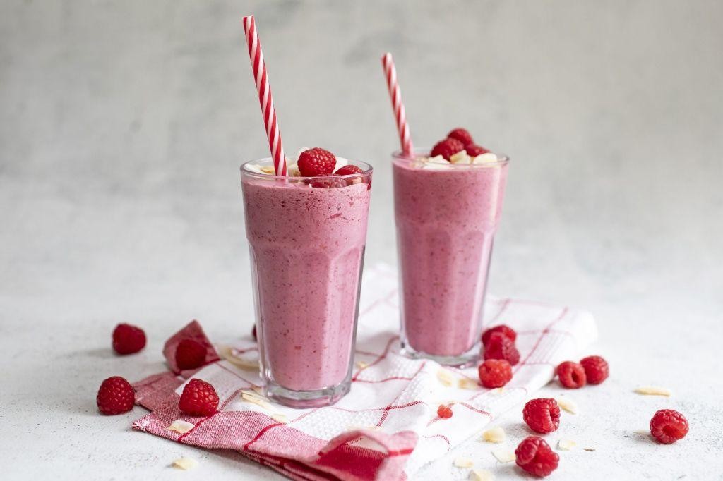 Raspberry Coconut Protein Smoothie