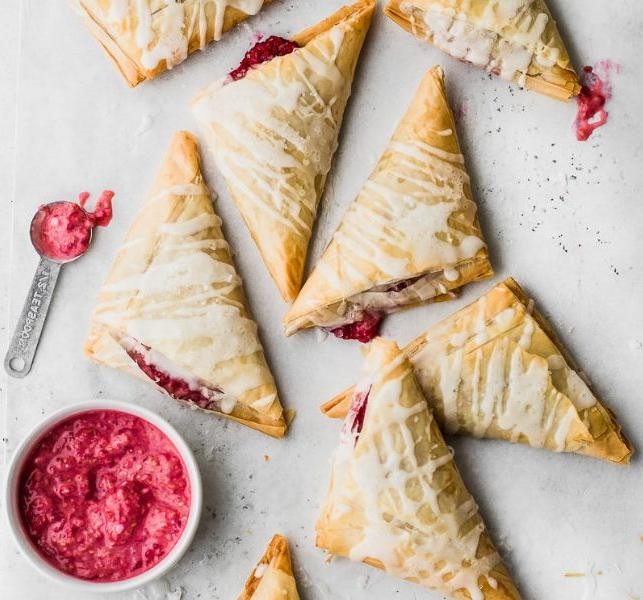 Raspberry Cream Cheese Phyllo Bread