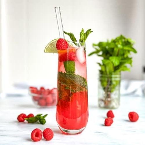 Raspberry Mojito Mocktail
