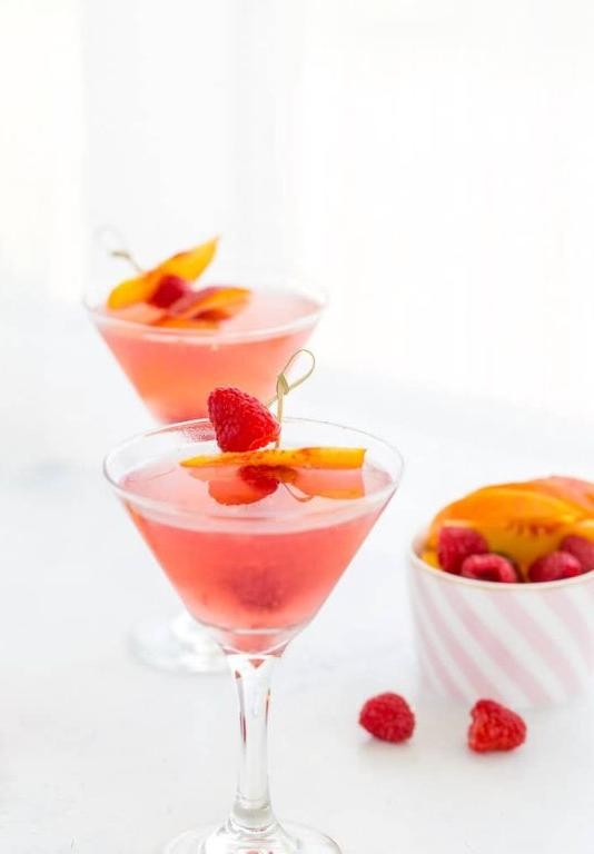 Raspberry Peach Martini