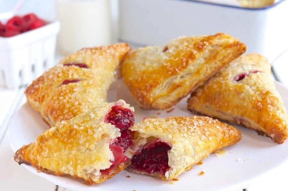 Raspberry Puff Pastry Turnovers