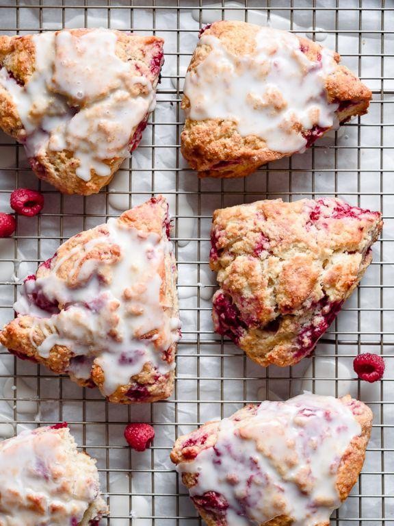 Raspberry Scones with Lemon Drizzle
