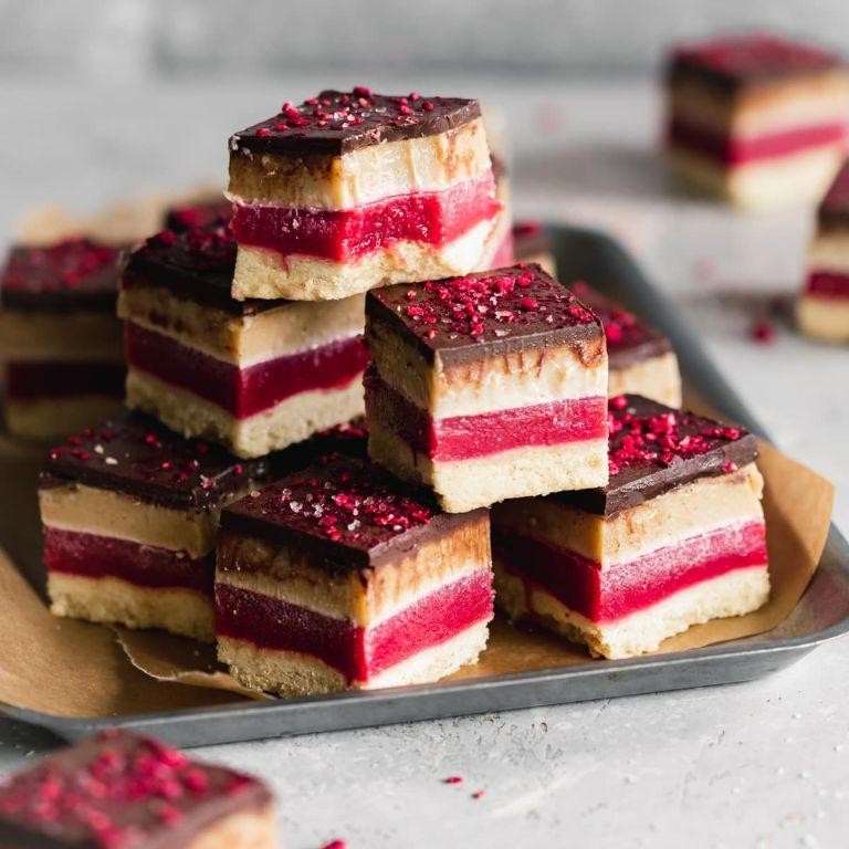 Raspberry Swirl Caramel Shortbread
