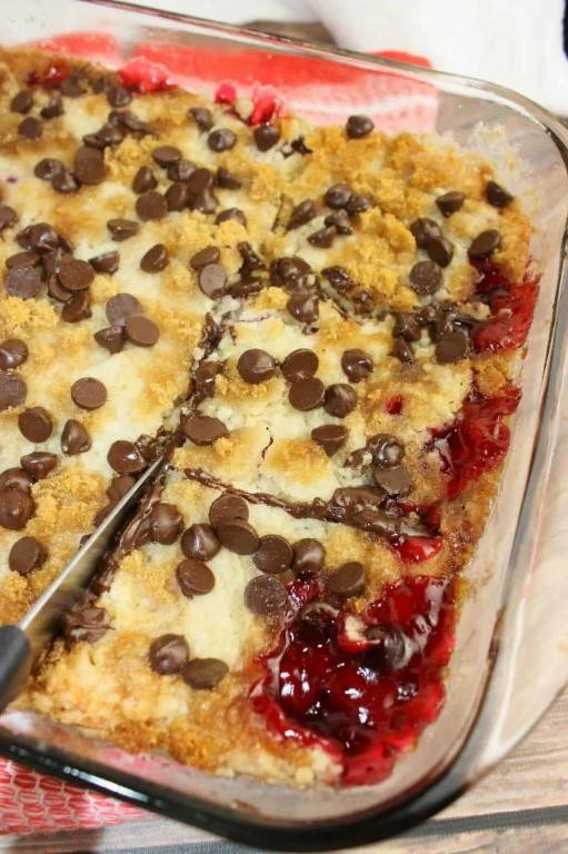 Raspberry Vanilla Dump Cake