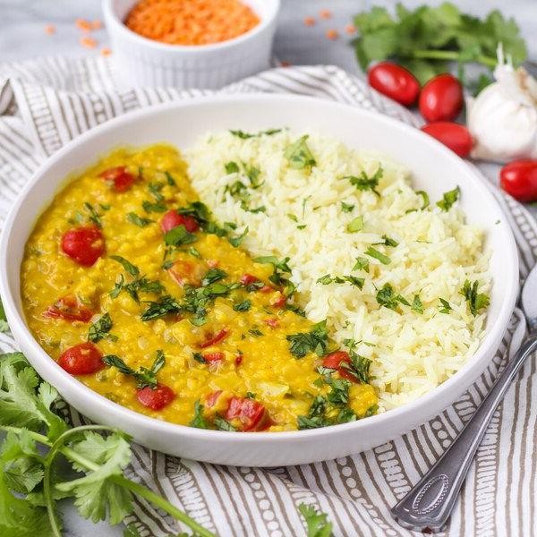 Red Lentil and Coconut Dal with Cilantro