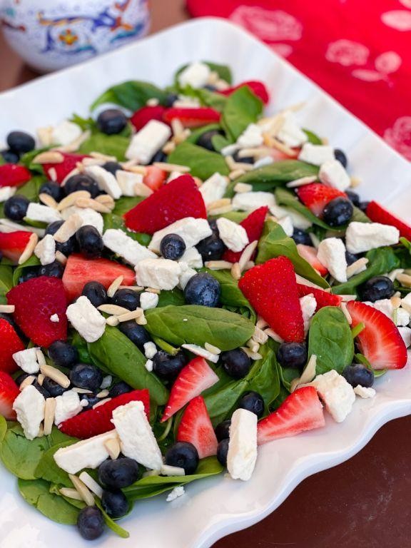 Red, White, and Blueberry Spinach Salad