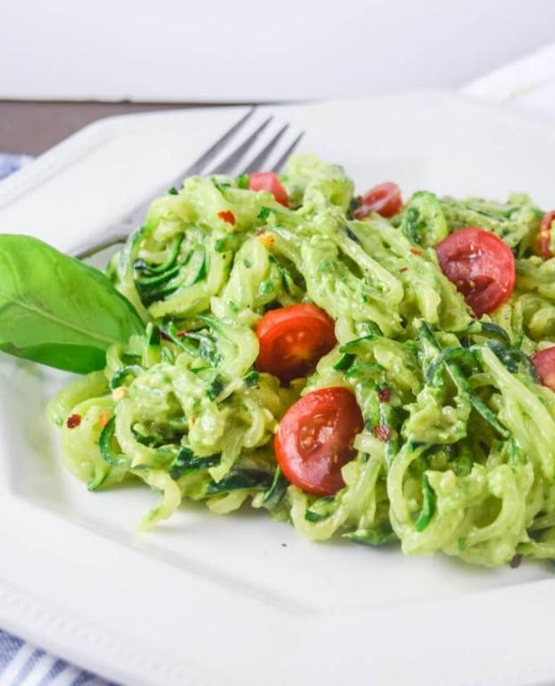 Refreshing Avocado Pesto Zoodles